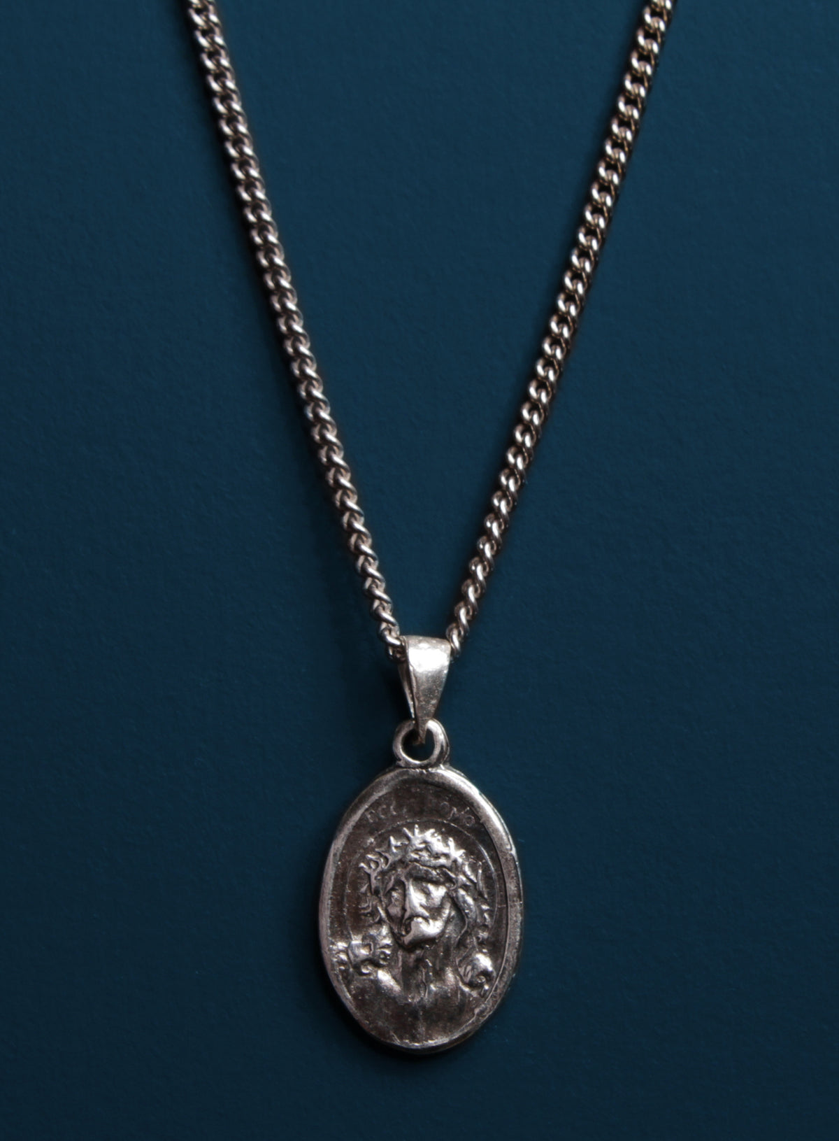 Jesus and Mary Sterling Silver Medal Necklace for Men — WE ARE ALL SMITH