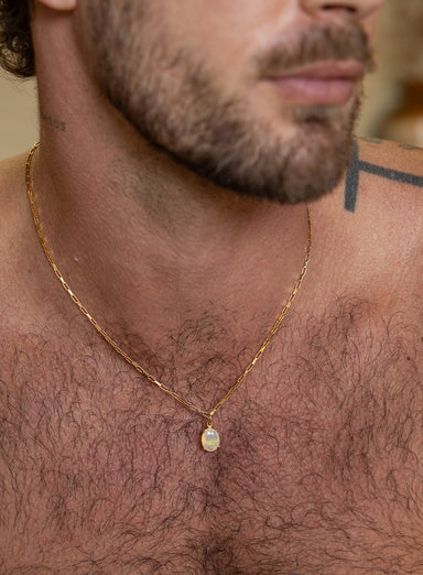 Genuine Opal 14k Gold Filled Chain Necklace for Men Necklace WE ARE ALL SMITH: Men's Jewelry & Clothing.