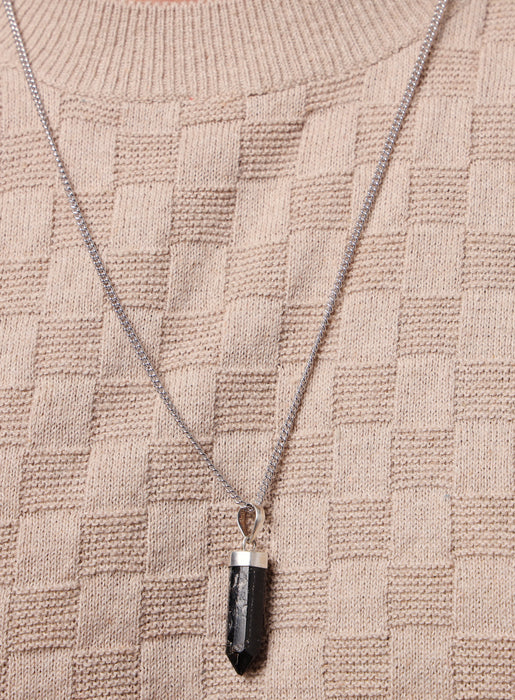 One of a Kind Black Tourmaline Point Pendant Necklace for Men Jewelry WE ARE ALL SMITH: Men's Jewelry & Clothing.   