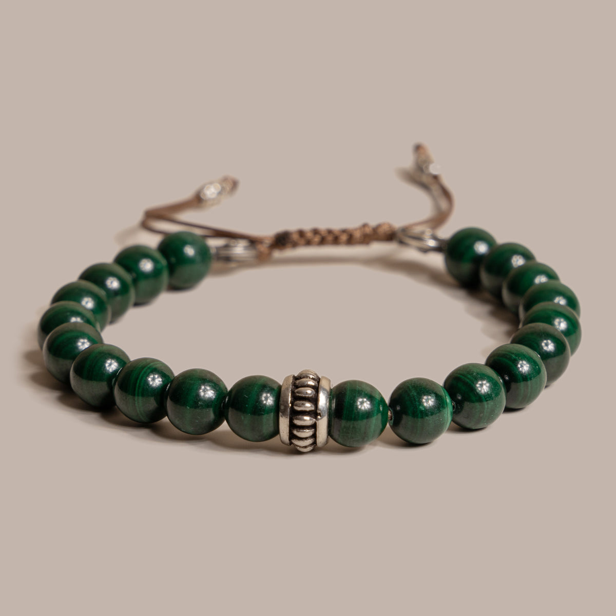 Men’s malachite bracelet good with skulls