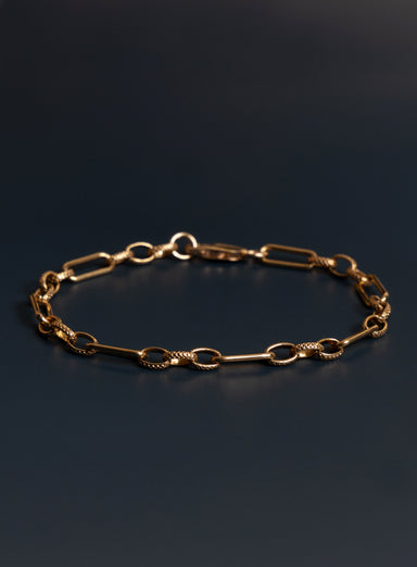 14k Gold Filled Oval Cable Smooth and Textured Chain Bracelet for Men Bracelets WE ARE ALL SMITH: Men's Jewelry & Clothing.   