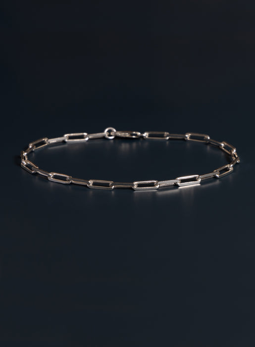 925 Sterling Silver Elongated Cable Chain Bracelet for Men Bracelets WE ARE ALL SMITH: Men's Jewelry & Clothing.   