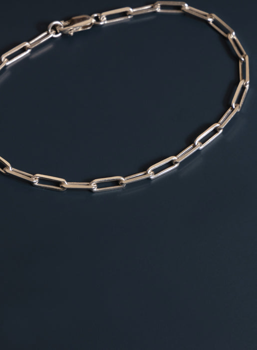 925 Sterling Silver Elongated Cable Chain Bracelet for Men Bracelets WE ARE ALL SMITH: Men's Jewelry & Clothing.   