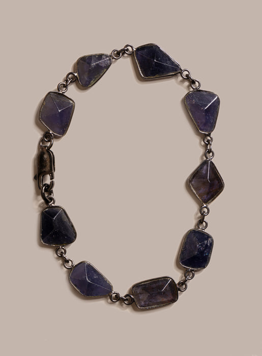 Blue / Purple Iolite Gemstone Bracelet for Man Bracelets WE ARE ALL SMITH: Men's Jewelry & Clothing.   