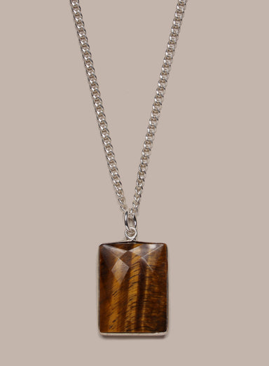 925 Sterling Silver Tiger Eye Pendant Necklace Necklace WE ARE ALL SMITH: Men's Jewelry & Clothing.   