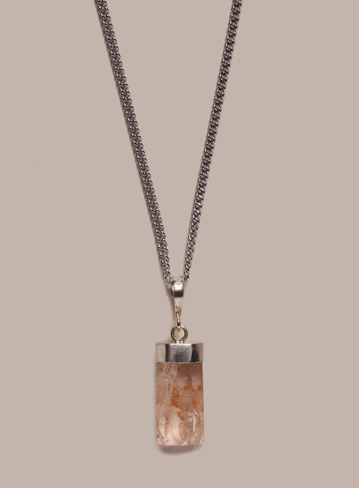 One of a Kind Genuine Morganite Pendant on 925 Sterling Silver Chain Jewelry WE ARE ALL SMITH: Men's Jewelry & Clothing.   