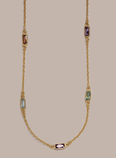 Multi-Color CZ Gemstone Gold Chain Necklace Necklace WE ARE ALL SMITH: Men's Jewelry & Clothing.