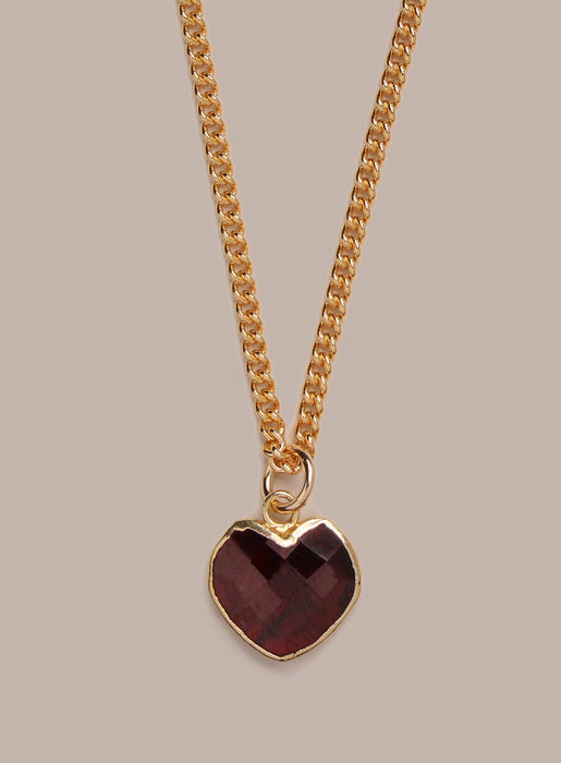 Raw Garnet Heart Shaped 14k Gold Filled Pendant Necklace for Men Necklaces WE ARE ALL SMITH: Men's Jewelry & Clothing.