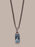 925 Sterling Silver Blue Topaz Pendant on Rhodium Coated Curb Chain Necklace Necklaces We Are All Smith