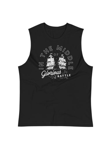 In the Middle of Glorious Battle Black Muscle Shirt for Men Tanktop WE ARE ALL SMITH