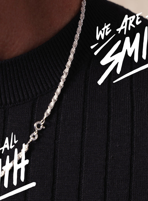 925 Sterling Silver Rope Chain Necklace for Men Necklace WE ARE ALL SMITH: Men's Jewelry & Clothing.   