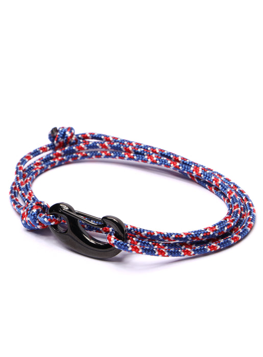 Red, White & Blue Tactical Cord Bracelet for Men (Black Clasp) Bracelets We Are All Smith   