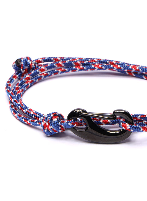 Red, White & Blue Tactical Cord Bracelet for Men (Black Clasp) Bracelets We Are All Smith   