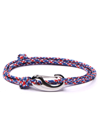 Red, White & Blue Tactical Cord Bracelet for Men (Silver Clasp) Bracelets We Are All Smith   