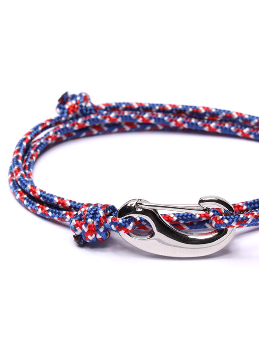 Red, White & Blue Tactical Cord Bracelet for Men (Silver Clasp) Bracelets We Are All Smith   