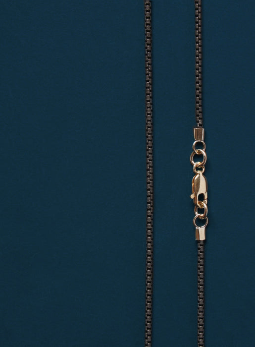 Round Box Chain Necklace Black Titanium