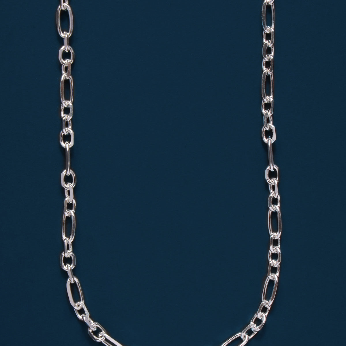 925 Sterling Silver Figaro Inspired Chain Necklace For Men — We Are All Smith 9153