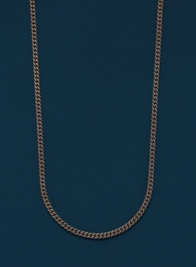 Bronze oval tag & Oxidized sterling silver men's curb chain necklace — WE  ARE ALL SMITH