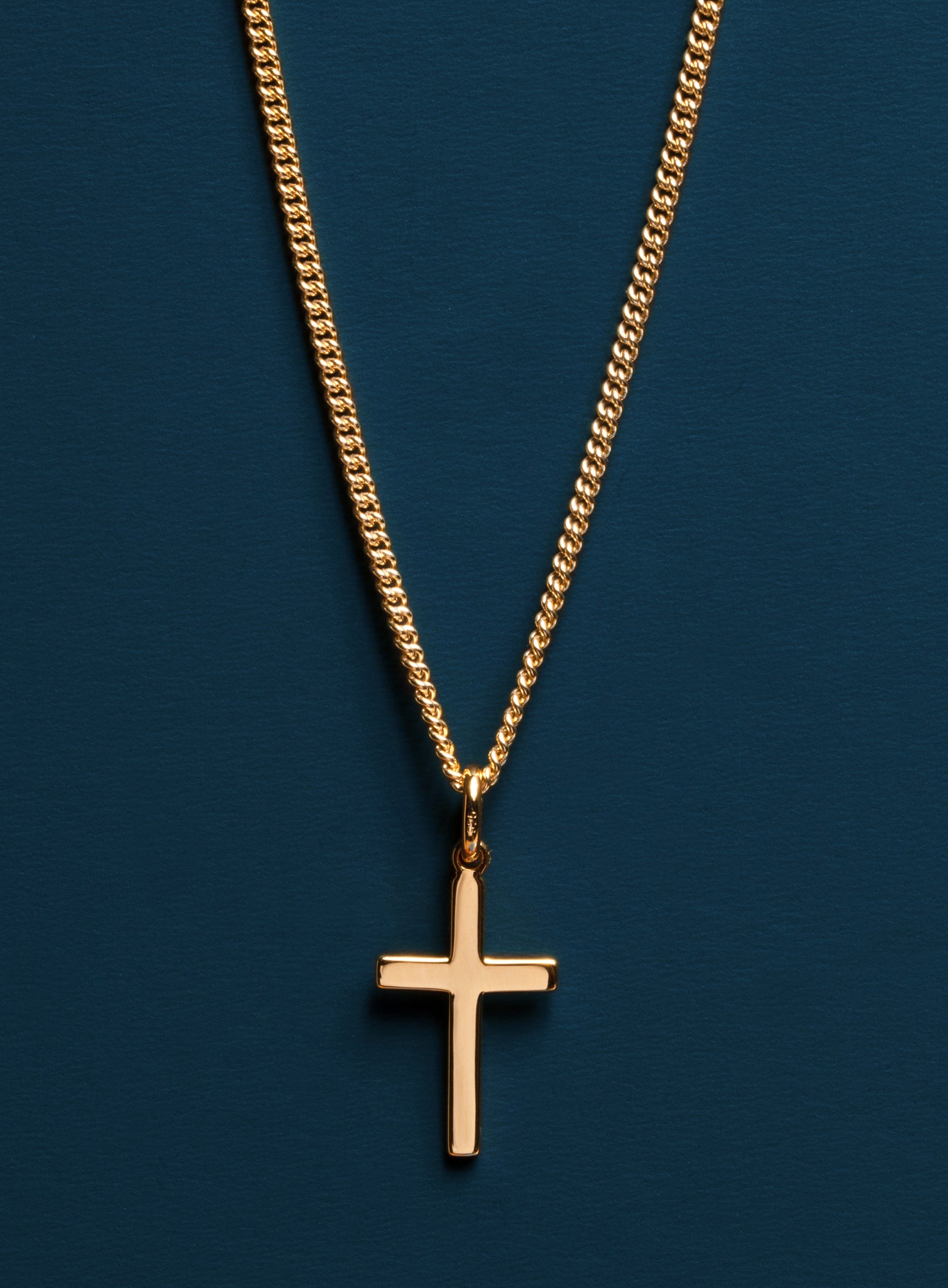 Vermeil Gold Cross on 14k Gold Filled Curb Chain — WE ARE ALL SMITH