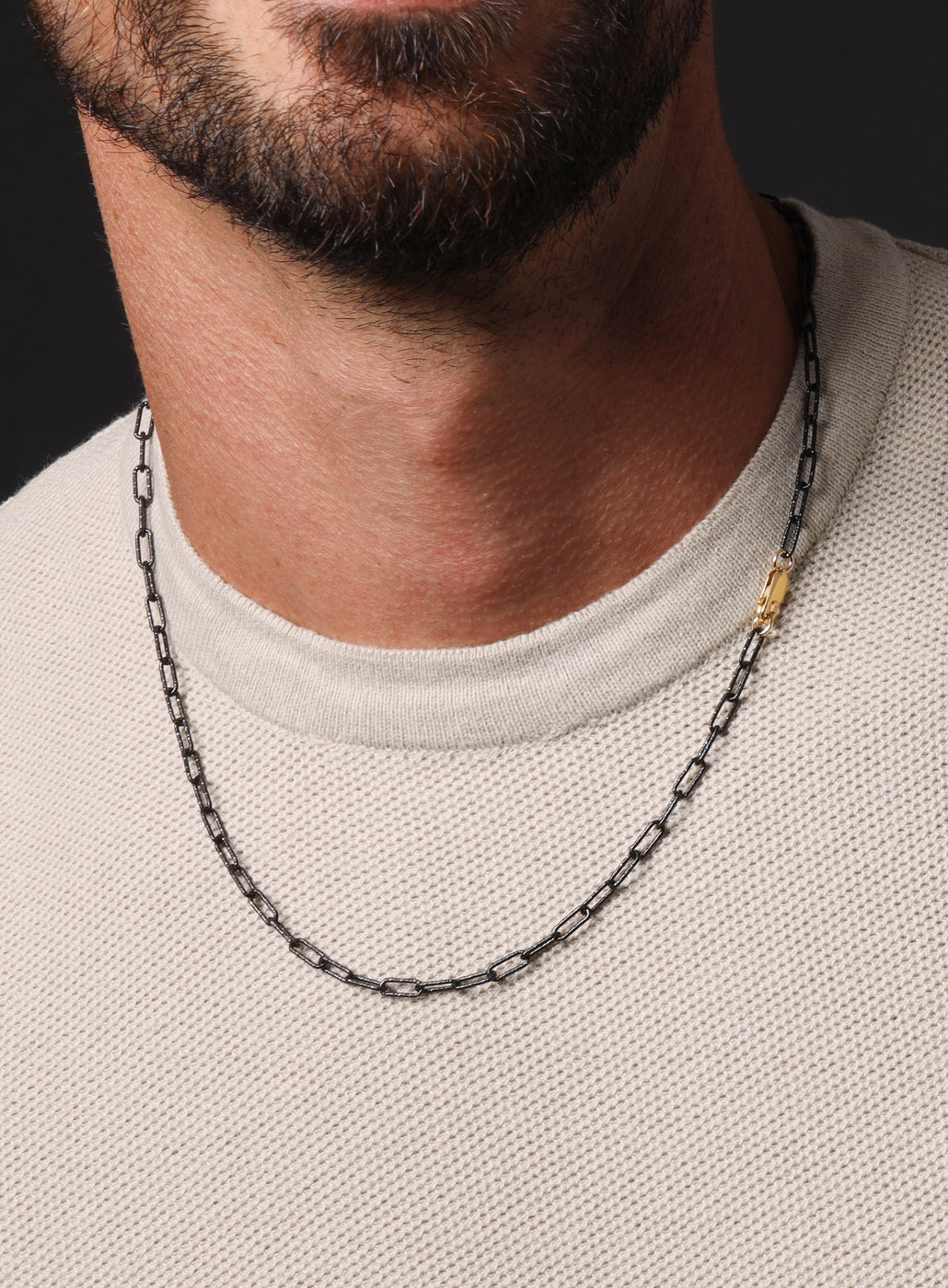 Titanium Speckle Coated Mens Chain Necklace — WE ARE ALL SMITH