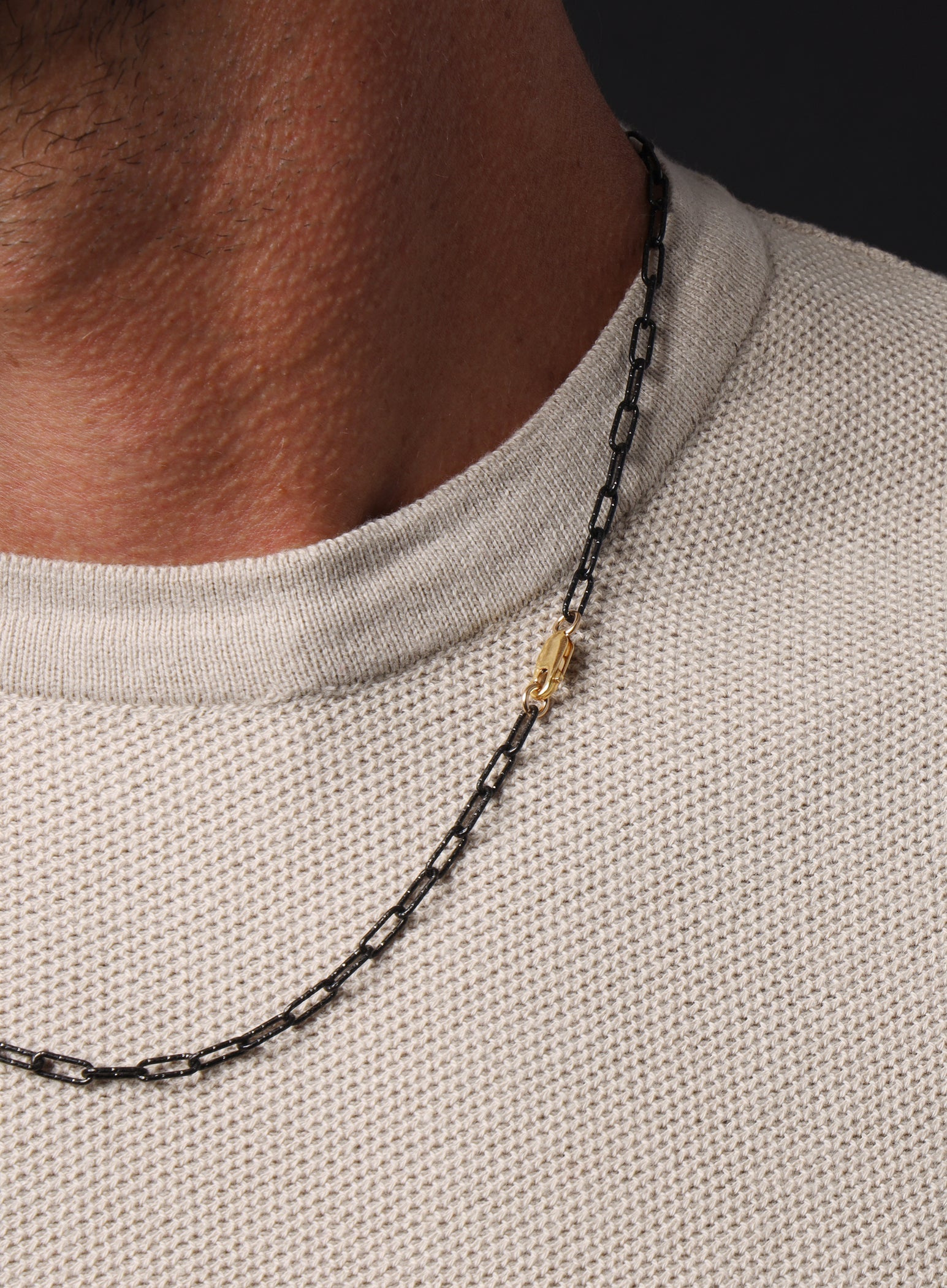 Titanium Speckle Coated Mens Chain Necklace — We Are All Smith 4159