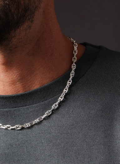 925 Sterling Silver Elongated Cable Chain Necklace for Men — WE ARE ALL  SMITH