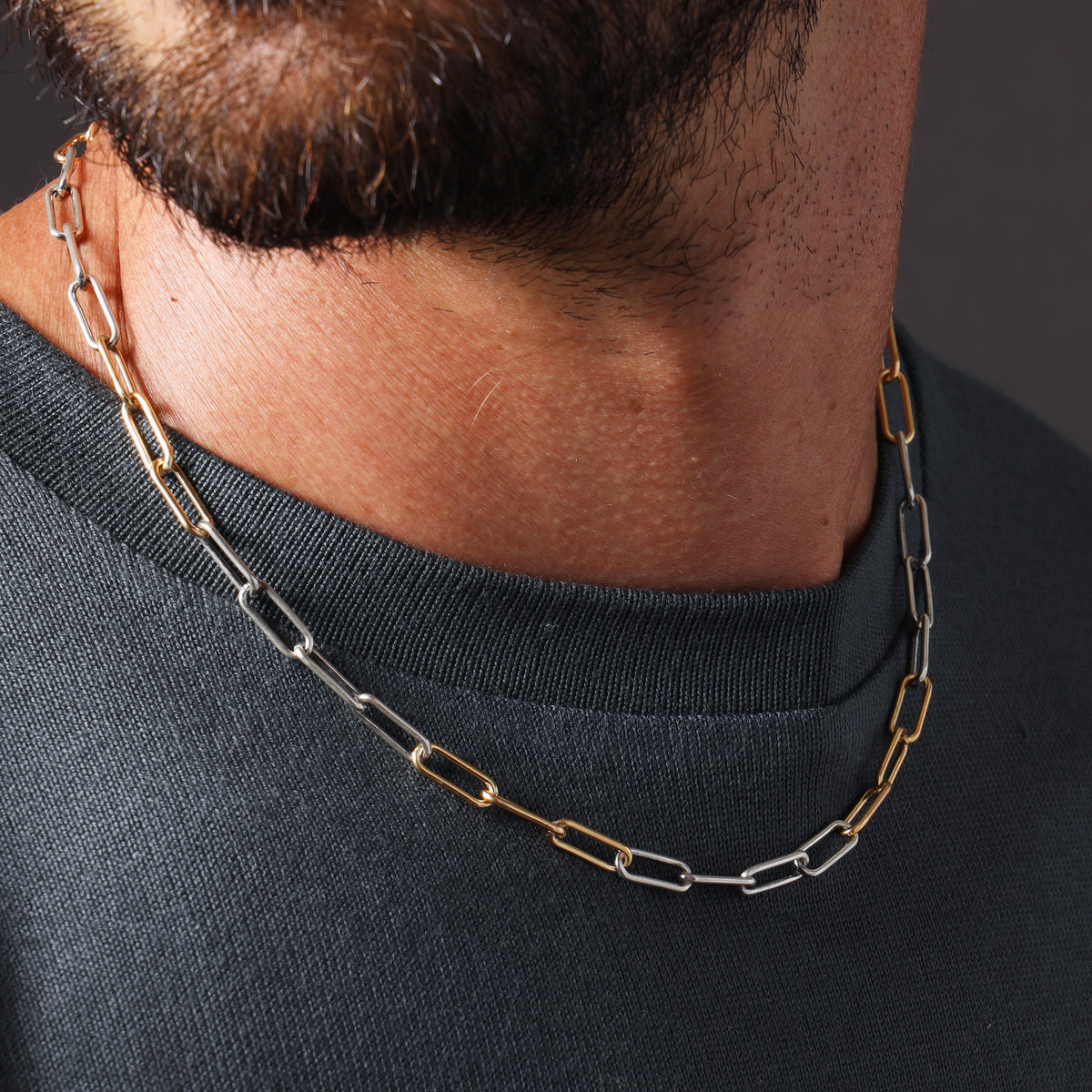 Waterproof Men's Necklaces Large Clip stainless steel chain