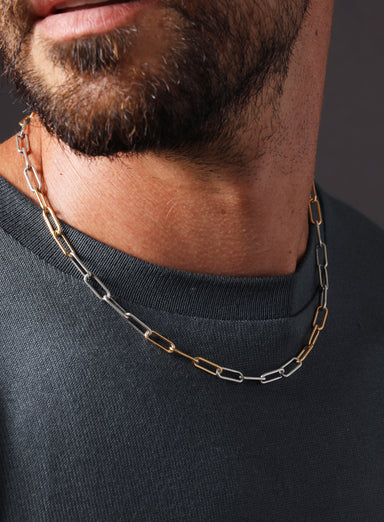 925 Oxidized Textured Elongated Sterling Silver Chain Necklace for Men — WE  ARE ALL SMITH
