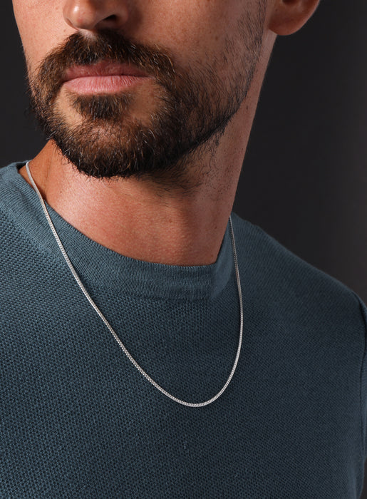 925 Sterling Silver Minimalist 2mm Cuban Chain Necklace for Men