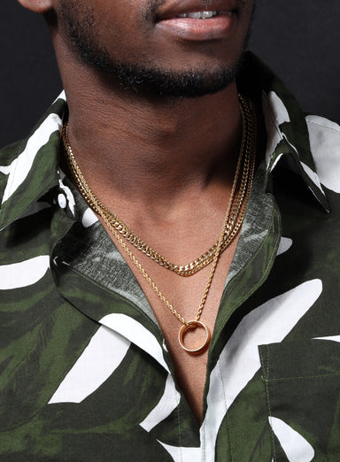 Rico | 3 mm Gold-Tone Double Layered Curb Chain Necklace | In stock! | Arkai