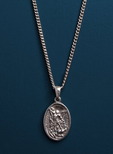 St Michael and Guardian Angel Men's Necklace Necklaces WE ARE ALL SMITH: Men's Jewelry & Clothing.   