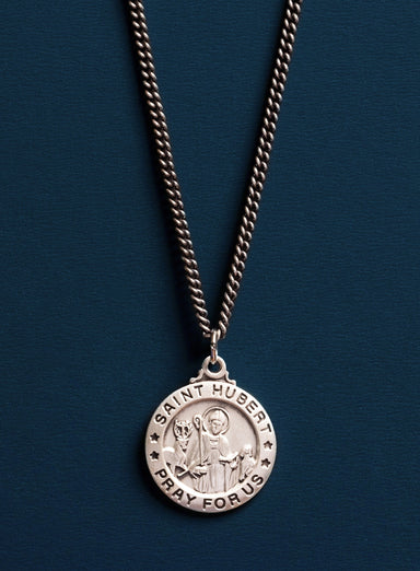 Saint Hubert Sterling Silver Medal Pendant Necklace for Men Necklace WE ARE ALL SMITH: Men's Jewelry & Clothing.   