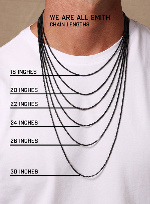 Thin Black Stainless Steel Necklace Chain - 2mm 