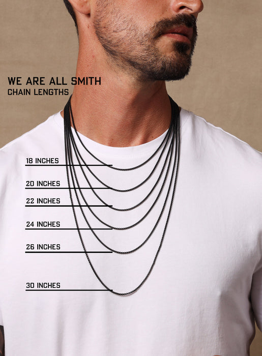 Thin Black Stainless Steel Necklace Chain - 2mm 