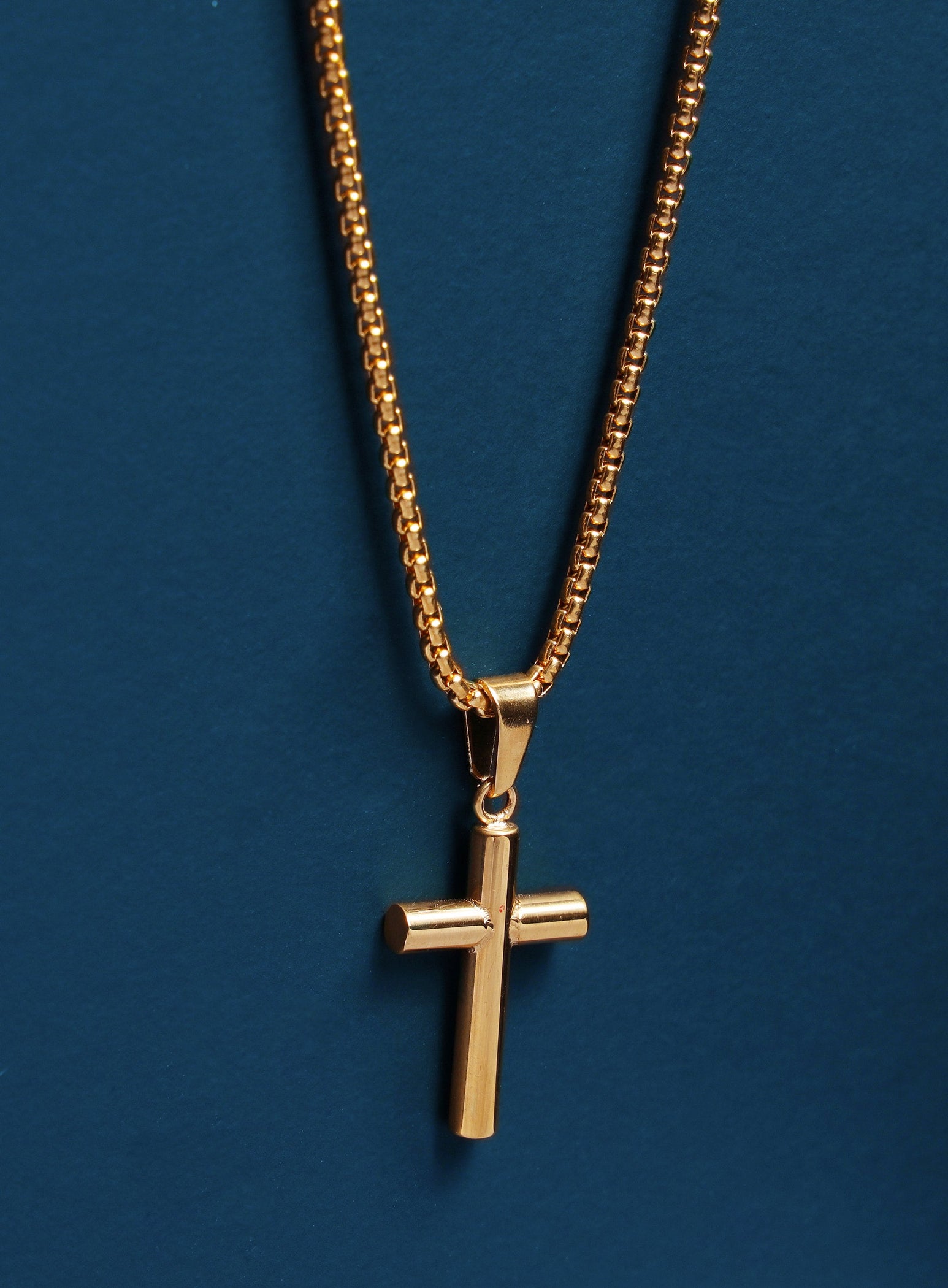 Men's Bamboo Gold Cross Pendant Necklace — WE ARE ALL SMITH