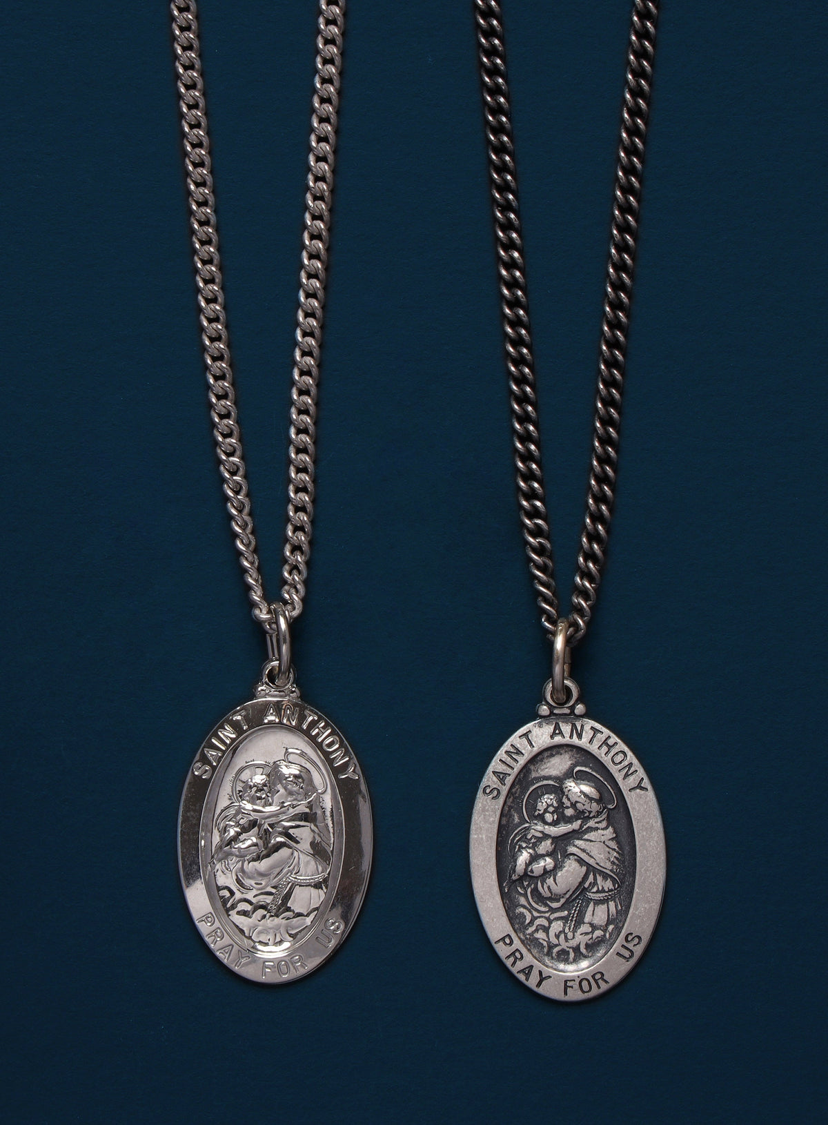 St. John Vianney Medal - Sterling Silver Oval Pendant (3 Sizes)