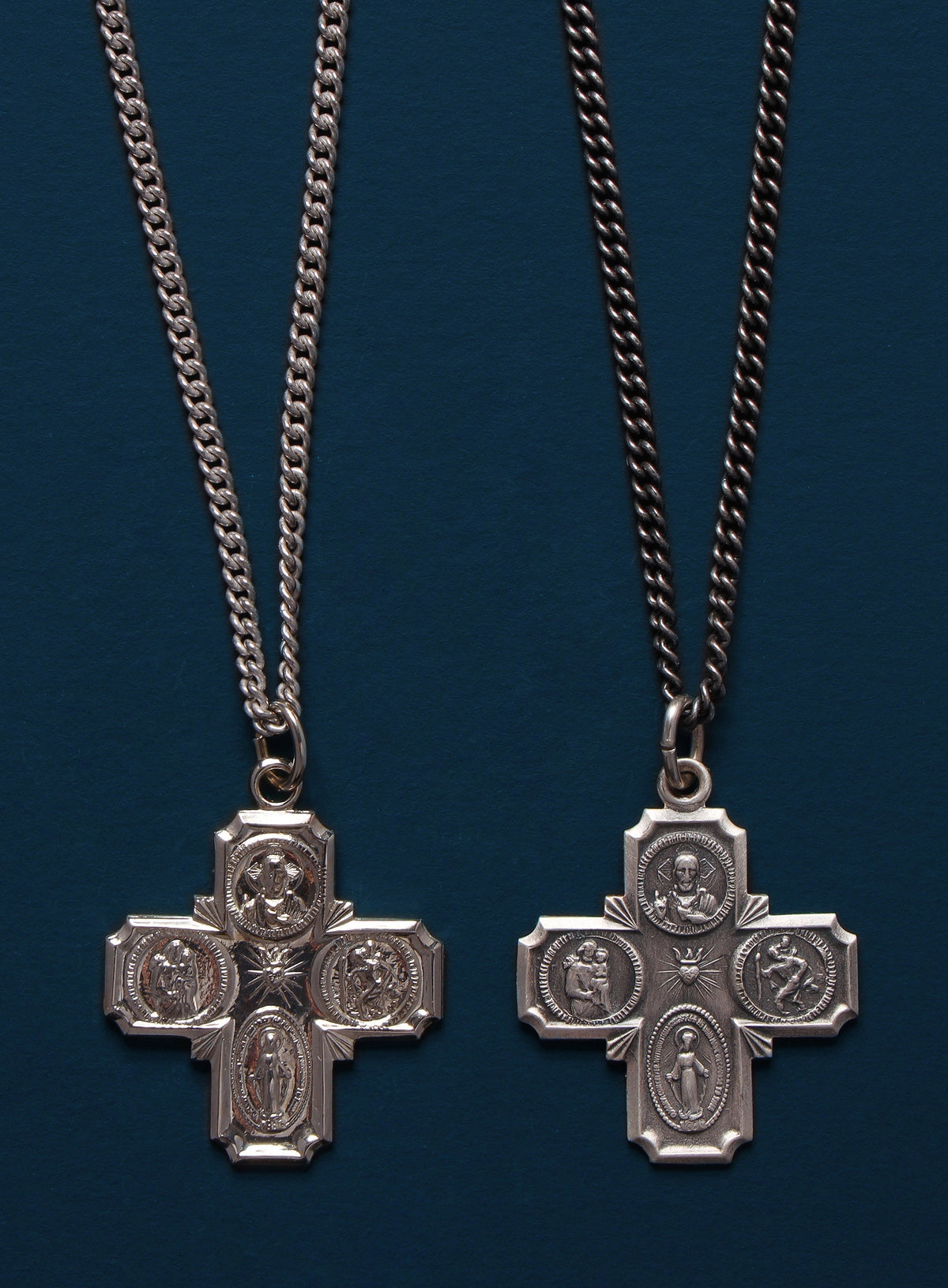 925 Sterling Silver Cross on Sterling Rhodium Coated Curb Chain — WE ARE  ALL SMITH