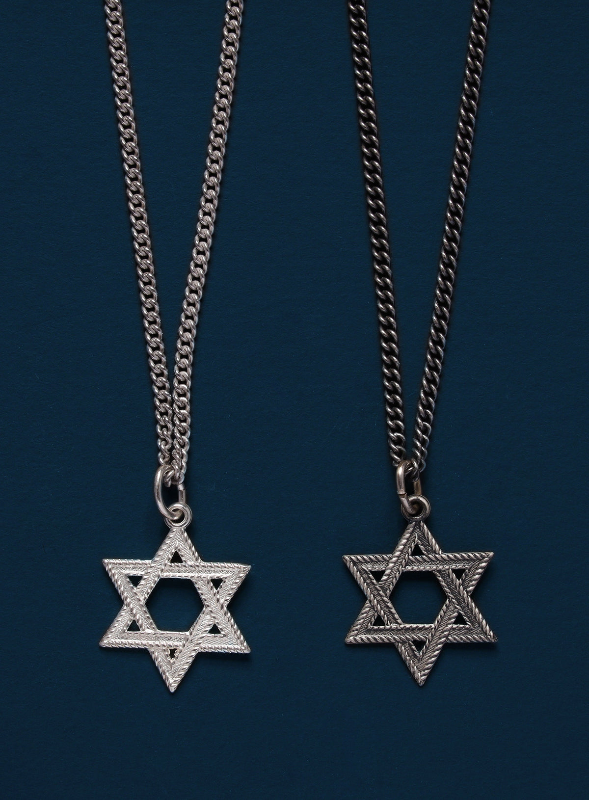 Star of David Sterling Silver Pendant Necklace