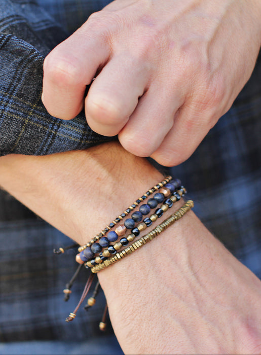 Men's Initial S-Knot Bead Bracelet