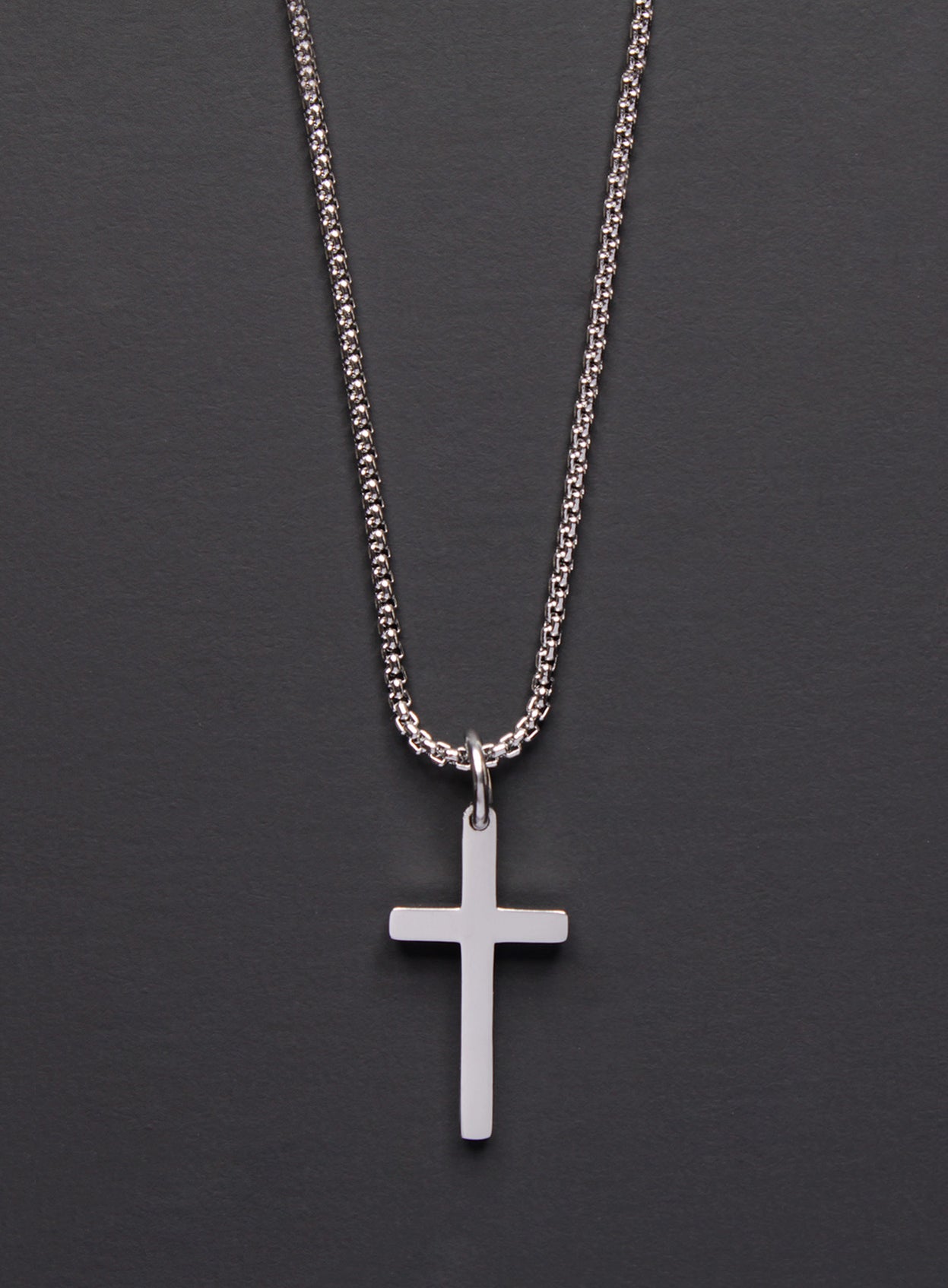 SMALL STAINLESS STEEL CROSS NECKLACE FOR MEN — WE ARE ALL SMITH