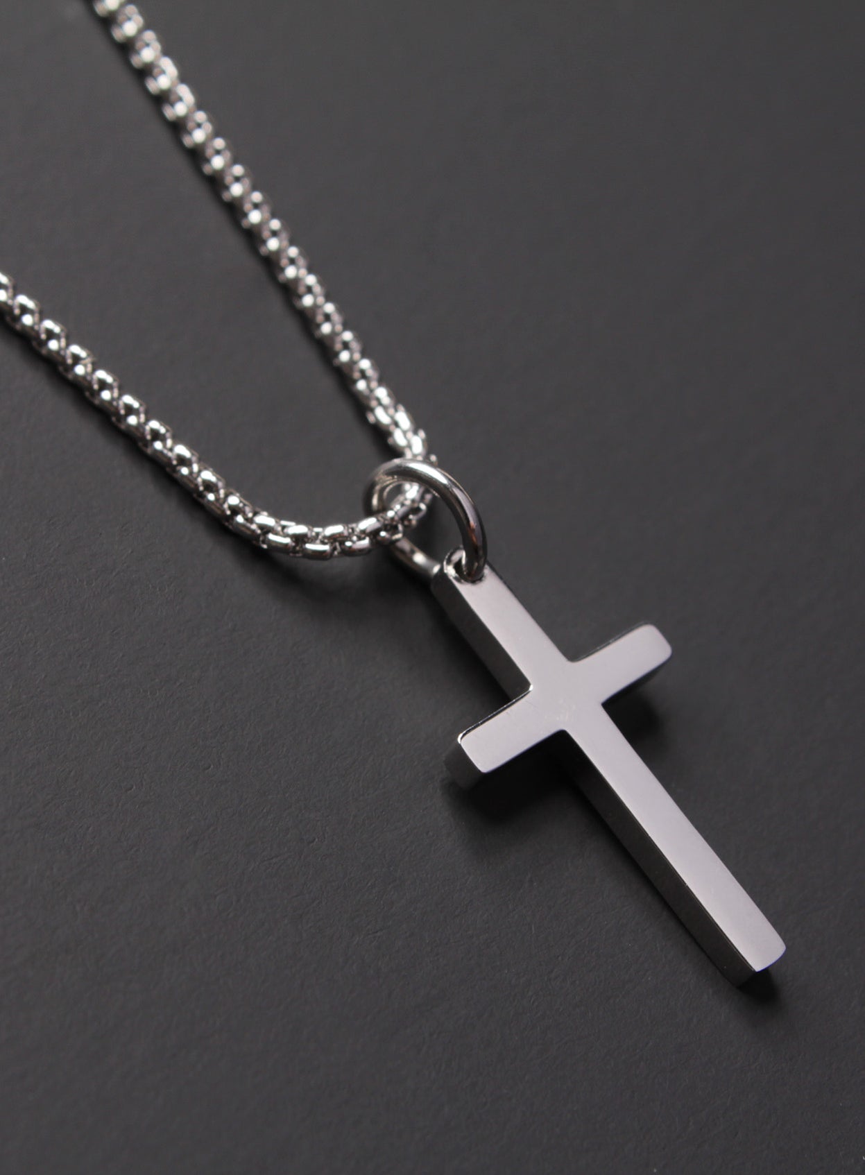 SMALL STAINLESS STEEL CROSS NECKLACE FOR MEN — WE ARE ALL SMITH