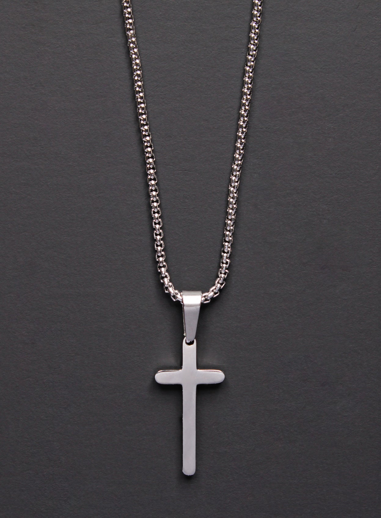 MINI STAINLESS STEEL CROSS NECKLACE FOR MEN — WE ARE ALL SMITH