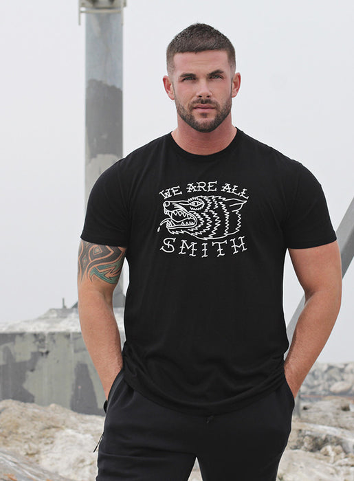 "WAAS Wolf" short sleeve black t-shirt T-Shirts We Are All Smith   